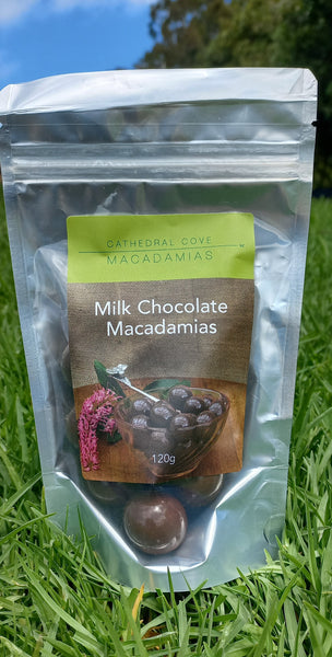 Milk Chocolate Coated Organic Macadamia Nuts 120 g